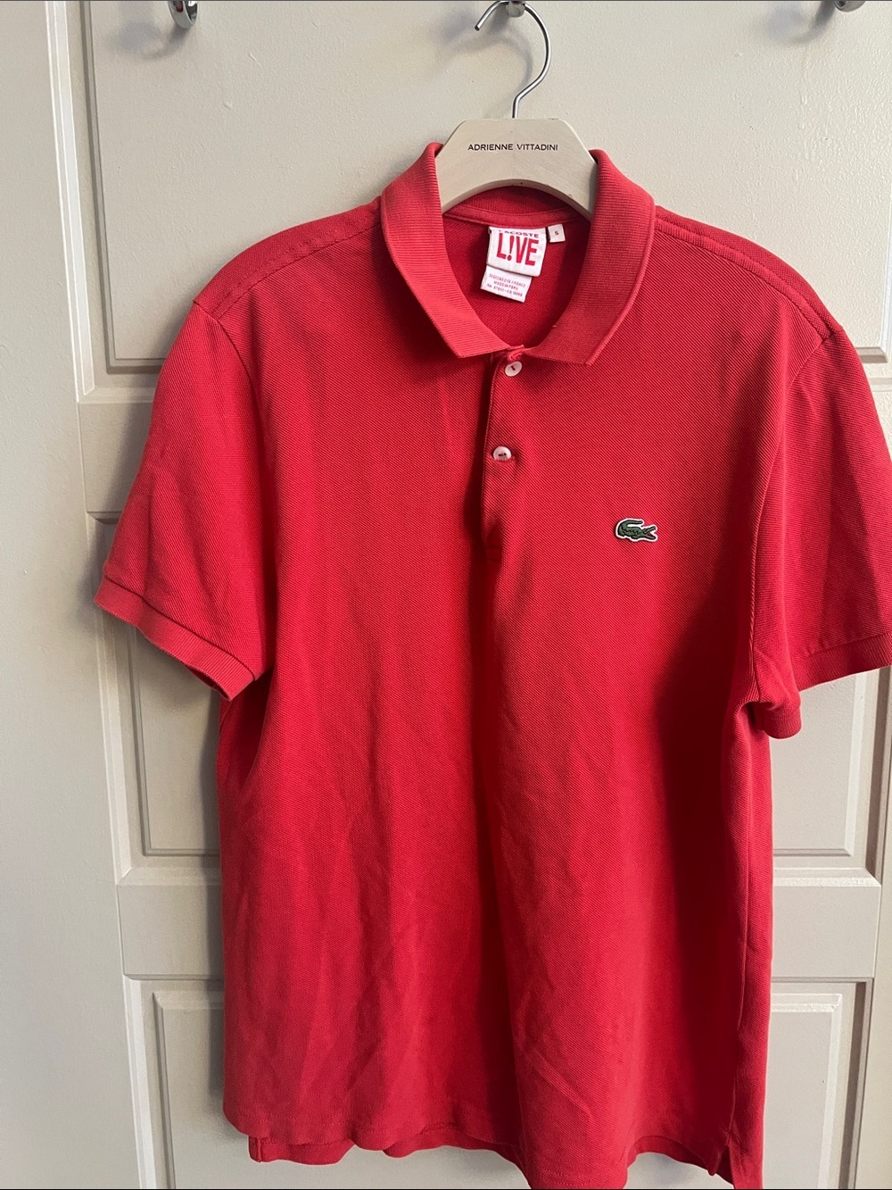 Lacoste Men's Live Red Polo Shirt Crocodile Logo Sz S (5) vintage Y2K summer